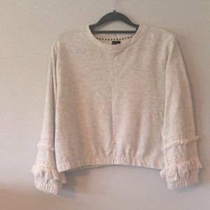 Cream crew neck sweatshirt